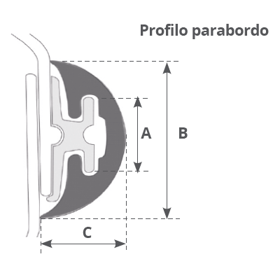 PROFILO RADIAL MM. 80 BIANCO MT.24