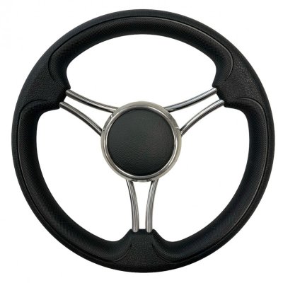 RUOTA TIMONE NERO PELLE Ø MM.350