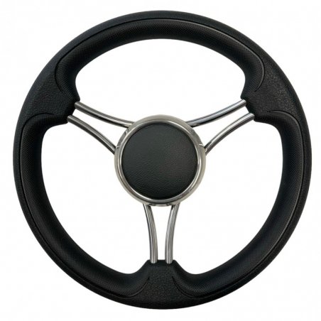 RUOTA TIMONE NERO PELLE Ø MM.350