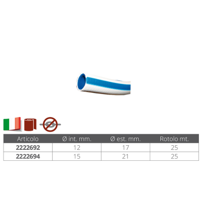 TUBO RETINATO diametro mm 12X25 mt